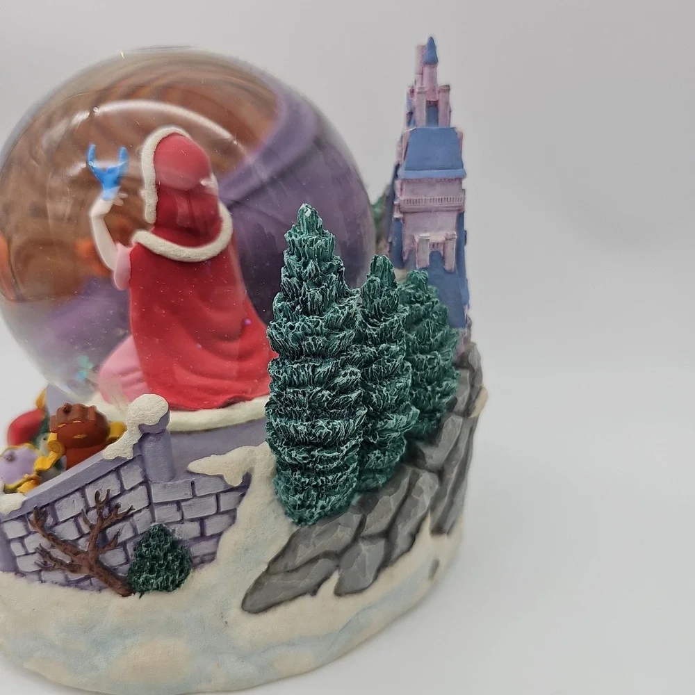 Disney Beauty and the Beast Snow Globe Something There Musical Bird Feeding READ